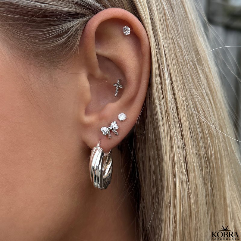 "Malibu" chunky hoops in sterling silver