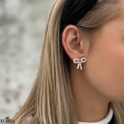 "Rosa" sljfereringe med gte ferskvandsperler med guld ls