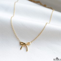 "Leila" gold necklace with bow