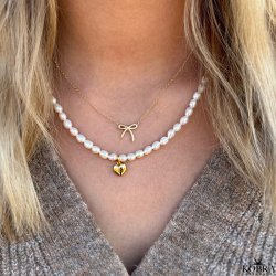 "Leila" gold necklace with bow