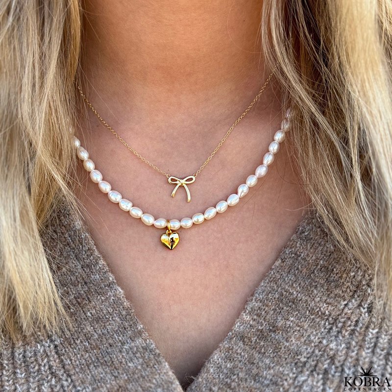 "Leila" gold necklace with bow