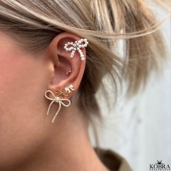 "Rosa" sljfereringe med gte ferskvandsperler med slv ls