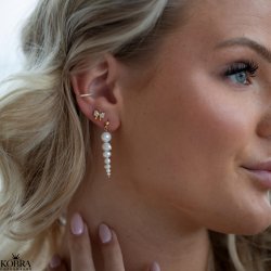 "Paloma" 18 karat forgyldte reringe med gte ferskvandsperler