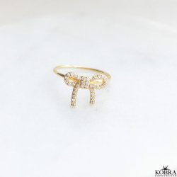 "Leonora" 18 karat forgyldt sljfering med sten