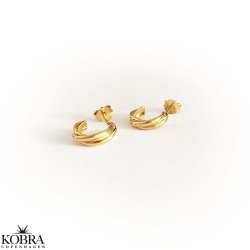 "Silvia" 18 karat forgyldte sm creolere i snoet design