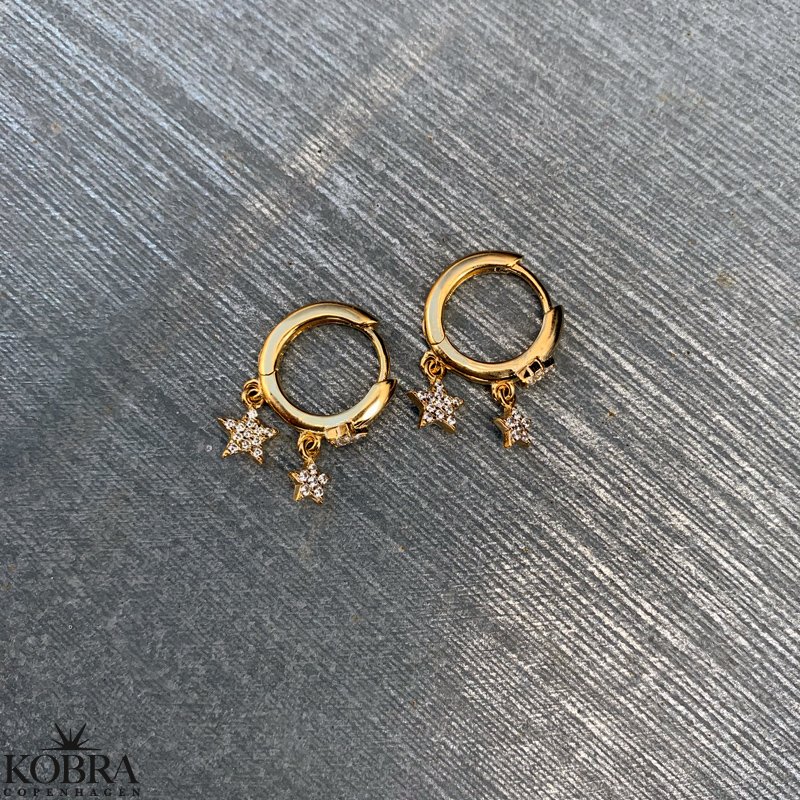 "Fallon" sm guld creoler med stjerner