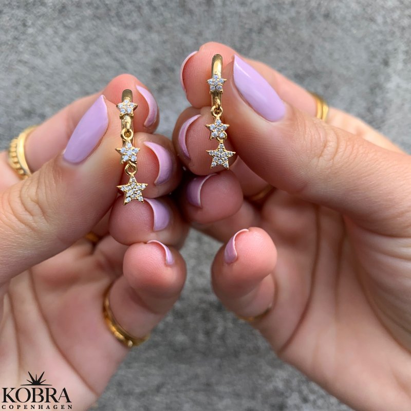 "Fallon" sm guld creoler med stjerner