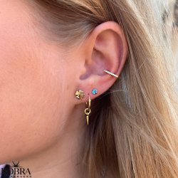 "Grace" 18 karat forgyldte firklvere med lille zirkonia sten