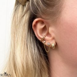 "Kati" forgyldt earcuff med sten