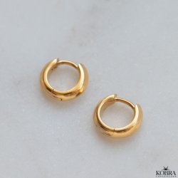 "Cilla"  sm kantede hoops i guld 