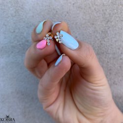 "Eva" Sm forgyldte kors reringe med sten