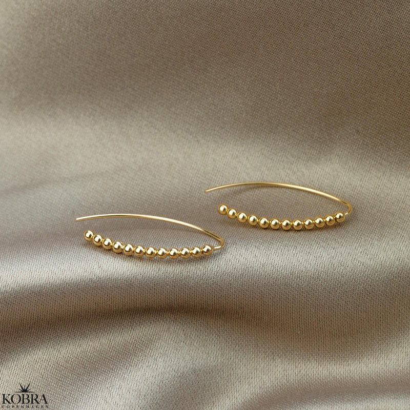 "Jojo" aflange guld-reringe med sm kugler