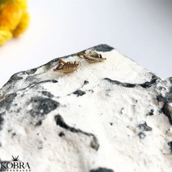 "Merle" 18 karat forgyldte sm fjer reringe