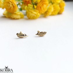 "Merle" 18 karat forgyldte sm fjer reringe