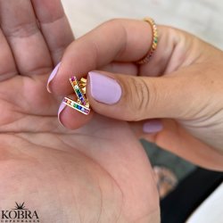 "Spring" restikker i 18K forgyldt