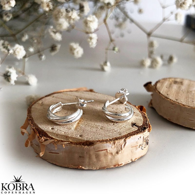 "Silvia" sm snoet creoler i sterling slv