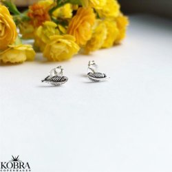 "Merle" sm reringe med fjer i sterling slv