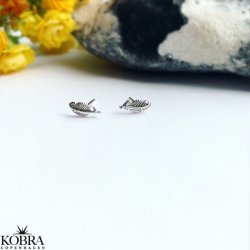 "Merle" sm reringe med fjer i sterling slv