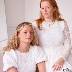 Konfirmationssmykke - slv halskde med lille kors vedhng samt personlig indgravering