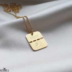 "Ricky" Dog tag gold plated, 2 parts including engraving