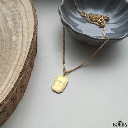 "Tarot" 18 karat forgyldt halskde til mnd med gravering (Large)