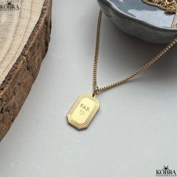 "Tarot" 18 karat forgyldt halskde til mnd med gravering (Large)