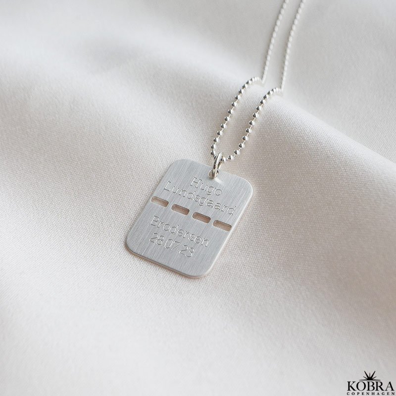 "Ricky" Dogtag i slv, 2 delt inklusiv gravering