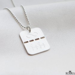 "Ricky" Dogtag i slv, 2 delt inklusiv gravering