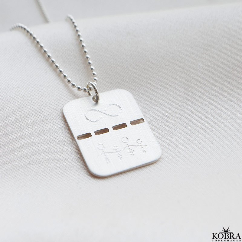 "Ricky" Dogtag i slv, 2 delt inklusiv gravering