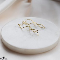 "Curve" 18 karat forgyldte reringe med spiraler