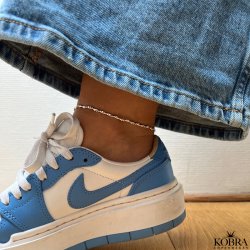 "Sally" twisted ankle chain in sterling silver