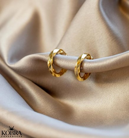 "Autum" 18 karat forgyldte snoet hoops 