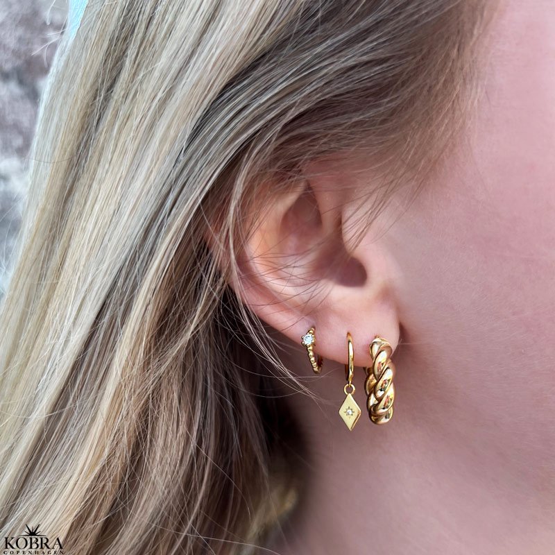 "Harlekin" 14 carat gold-plated earrings