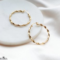 "Esmeralda" 18 karat forgyldte snoet hoops