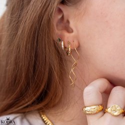 "Curve" 18 karat forgyldte reringe med spiraler