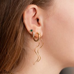 "Honey" small creoles in gold with stones