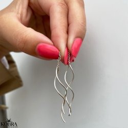 "Curve" øreringe med spiraler i sølv