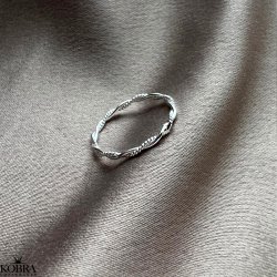 "Sally" twisted silver ring