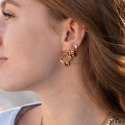 "Martine" 18 karat forgyldte reringe med sten