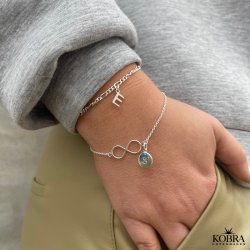 Infinity - sølv armbånd med uendelighedstegnet og amulet med gravering