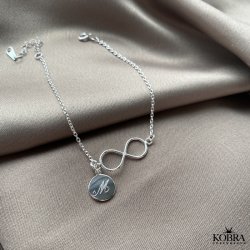 Infinity - sølv armbånd med uendelighedstegnet og amulet med gravering