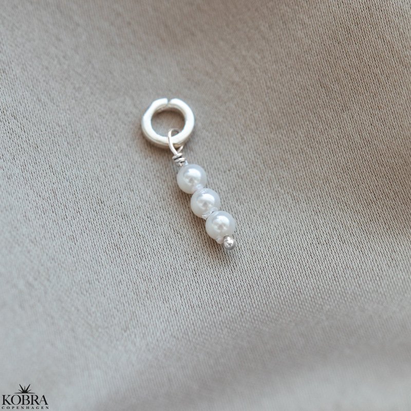 "California" slv reringe med sten og sommer-vedhng