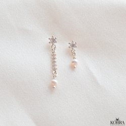 "Starla" asymmetrical silver stud earrings
