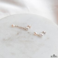"Starla" asymmetrical silver stud earrings
