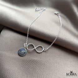 Infinity - sølv armbånd med uendelighedstegnet og amulet med gravering