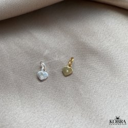 "Rocket" Hjerte charm med sten i slv