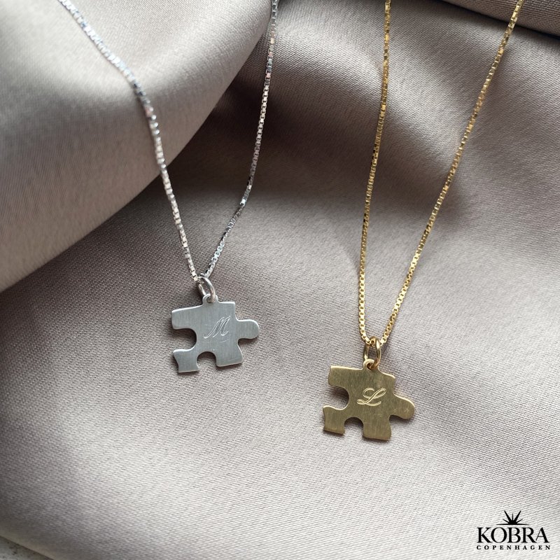 "BFF" friendship necklace in silver and gold-plated