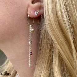 "Zoey" silver initial earrings