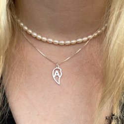 "Soulmate" slv hjertehalskde med dine bogstaver 