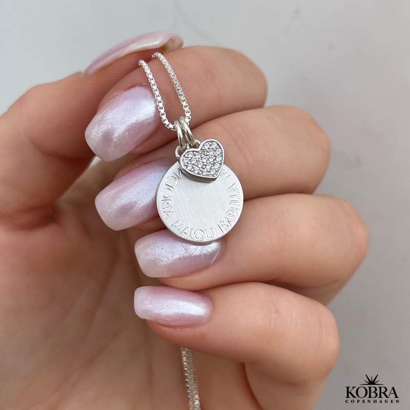 Charm - small heart with white stones